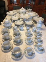 Hollóházi Pannónia ERIKA 15 r. tea-,15 r. mokka-, 7 r. süteményes-, 27 r. étkészlet (6 személyes)