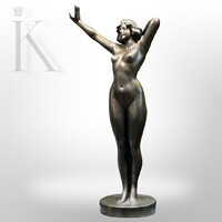 Art Deco nőalakos gipsz szobor