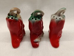 Retro kézzel festett porcelán FŰSZERES / BORS- ÉS SÓSZÓRÓ készlet
