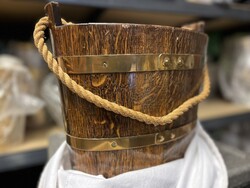 CHAMPAGNE CLUB - Hajókötél fogantyús 2 palackos tölgyfa hűtőveder – Géraud Lafitte 1933