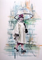 Queen Elizabeth II -  watercolor painting - II Erzsébet királynő-  akvarell festmény