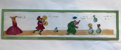 Laterna magica, antik üveg kép  3
