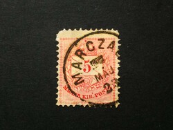 Magyarország 1881 Színesszámú 5 kr. B11 1/2, Marczal(i), sarokhiány, barnulás G3
