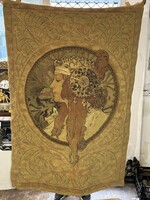 Antik nagyméretű  Alphonse Mucha  Bizánci szőke szecessziós falikárpit