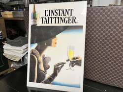 CHAMPAGNE CLUB - L’Instant Taittinger – Ritka, 1980-as évekbeli francia reklámplakát
