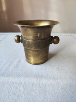 Régi, jelzett réz mozsár