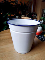 Bonyhádi, zománcozott, fehér vödör.