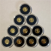 10 db XXX. Nyári Olimpia 5000 Forint 2012 PP mini arany érme 0,5g Au999