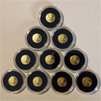 10 db Clark Ádám 5000 Forint 2011 mini arany érme 0,5g Au999