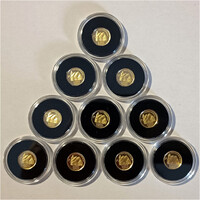 10 db Vizsolyi Biblia 5000 Forint 2015 mini arany érme 0,5g Au999