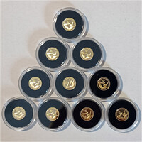 10 db Nyári Olimpia 5000 Forint 2016 Proof Rio de Janeiro mini arany érme 0,5g Au999