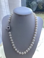 Fleur de Santé kézi csomozott hófehér gyöngy nyaklánc, ékszer