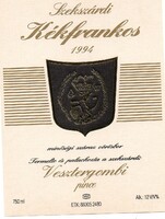 Boros címke: Szekszárdi Kékfrankos.