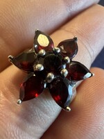 Vintage gránát köves ezüst gyűrű