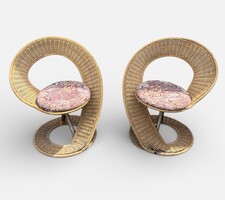 Louis Durot? “Ribbon” rattan székek - 80’s