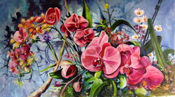 Orchid - oil painting Orchidea .  olaj festmény