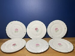 Herendi Tertia őszirózsa mintás 6 db rokályos lapostányér