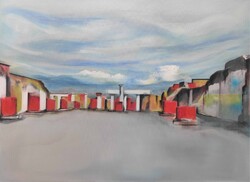 Bánrévi Róbert: Ég és föld között - 110x80 festmény
