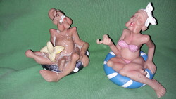 Mókás vicces kétértelmű pajzán biszkvit fickós papa és nagyi figurapár EGYBEN 12x14cm képek szerint