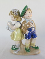 Lippelsdorfi német porcelán lány és fiú