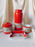 Hollóházi retro porcelán asztali szett