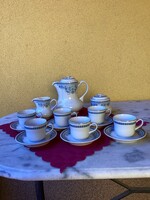 Hollóházi porcelán kávés mokkás készlet.