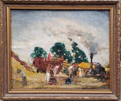 Halvax Gyula (1906-1984) :Cséplés