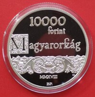 2018 évi 10.000 Forint tükörveret UNC. 450 éves az Unitárius Egyház. 1 uncia 925% ezüst.