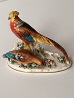 Capodimonte porcelán fácánpár szobor