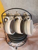 Kerámia kávés készlet tartóval együtt