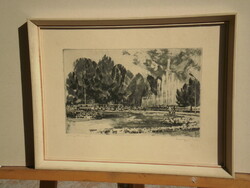 (N) Csurgói Máté Lajos (1931-2001) : Margitsziget / Szökőkút / Budapest