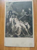 Régi vallásos képeslap,Krisztus siratása, 1919