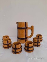 Kerámia hordó alakú pálinkás készlet