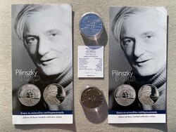 2021 Pilinszky János szül. 100.évford. 10000+2000 Ft ezüst-színesfém emlékérme pár, certi,prospektus