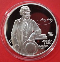 2017 évi 10.000 Forint tükörveret UNC. Arany János. 1 uncia 925% ezüst.