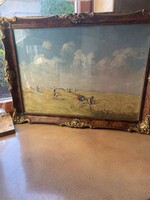 Parányi Pabar István: Aratás című olajfestmény