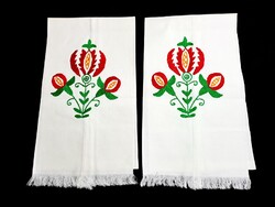 2 db hímzett vászon (vékonyabb) terítő, törlőkendő, törölköző 72 x 44 cm Nem használt!