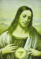 1V526 Régi díszes Jézus nyomat házi áldás