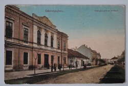 Képeslap, Sátoraljaújhely, Kazinczy utca a zárdával 1913
