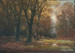 70x100-as! Kézdi Kovács László (1864 - 1942) : Erdőrészlet