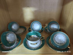 Reichenbach aranyozott német porcelán kávés szet