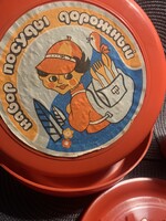 Retro műanyag utazó evőeszköz készlet