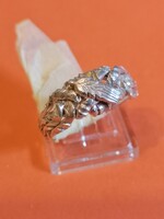925-ös sterling ezüst antikolt gazdász gyűrű 4 karikabol ossze rakható ördög lakat szerű 61-es méret