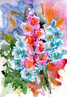 Kovács Anna Brigitta:Some wildflower IV  -  watercolor painting Néhány vadvirág  - akvarell festmény