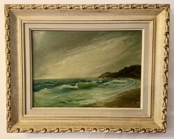 Aleksander Kwiatowski, Tengerpart - Jelzett olajfestmény!