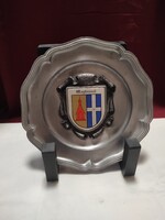 Címeres ón tányér