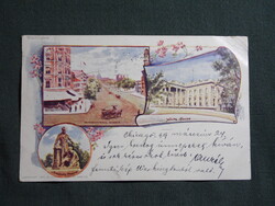 Képeslap,litho,USA,Washington,Pennsylvania Avenue sugárút,White House,fehér ház ,1899-