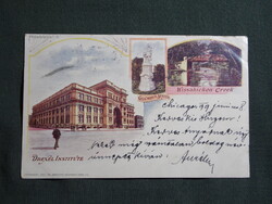 Postcard,litho,usa,philadelphia,drexel institute,columbus statue,wissahickon creek,1899-