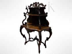 Antik barokk pohárszék tálaló etager