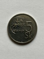 Szlovákia, szlovák 5 korona érme, 1993